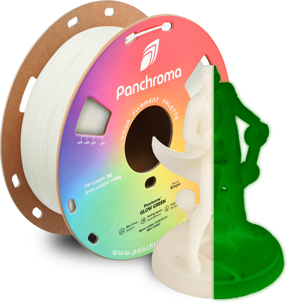 Polymaker 3D filament Panchroma PLA Glow 1,75 mm Groen 1kg