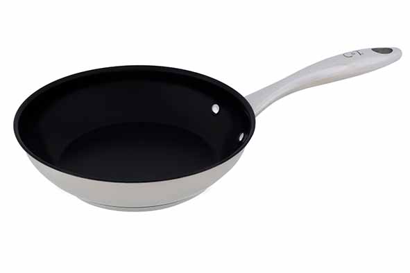 Cosy & Trendy 2878208NS2 Braadpan Antikleef 20(Ø)x7.5cm RVS Grijs/Zwart