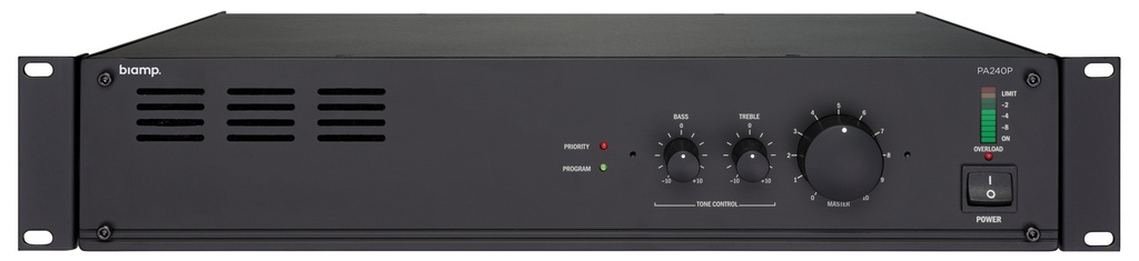 Biamp - PA240P - 19" 1-kanaals Eindversterker 240/120W 4/8Ω/100V  