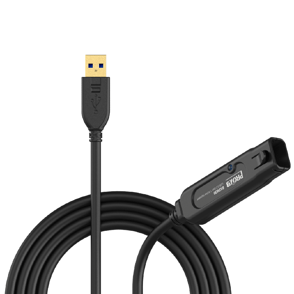 procab bxd602/12 usb a male to usb a female active repeater cable - black - 12m