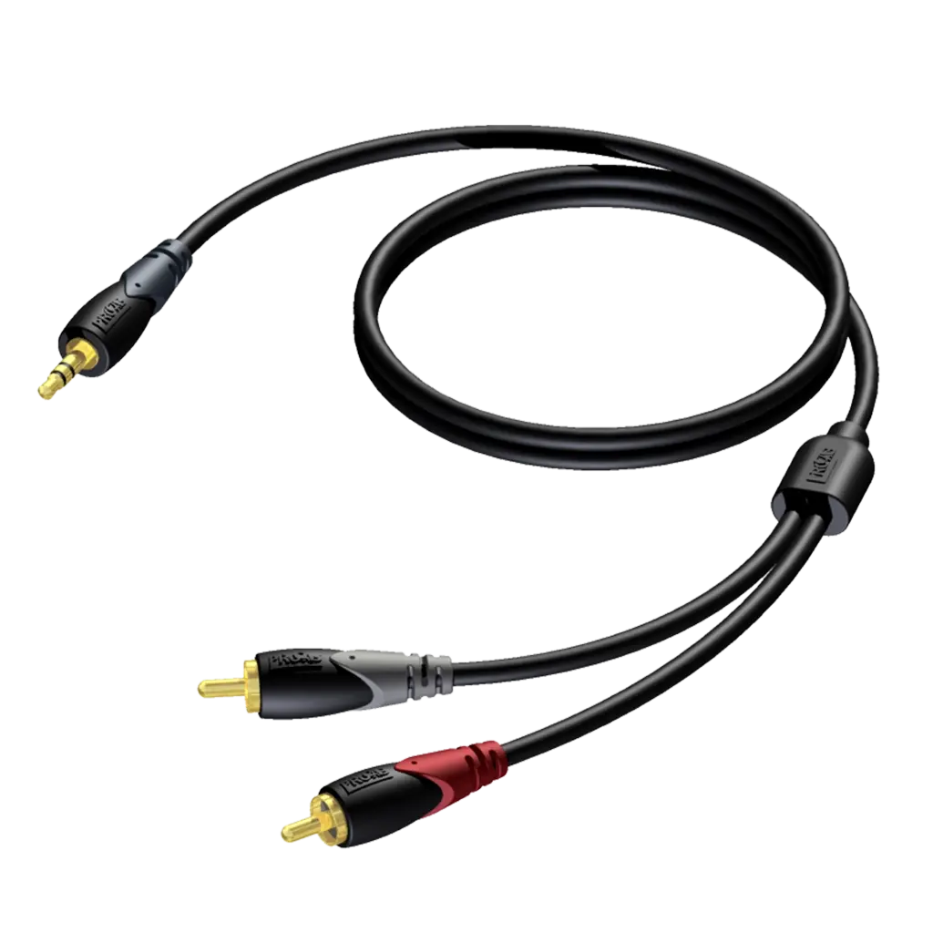 Procab CLA711/3 Stereo Audio Cable 3.5 mm Jack - 2 x RCA/Cinch 3m Black