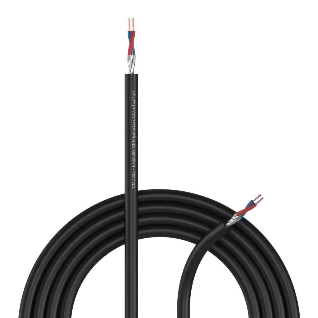 Procab CMC222-CCA/1 Gebalanceerde microfoonkabel flex 2x 0,34mm² 22AWG 100m Haspel Zwart