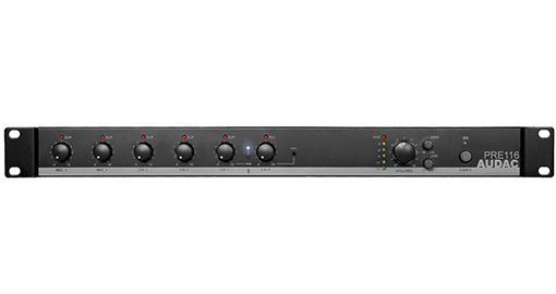 Audac - PRE116 -6-Channel stereo preamplifier    