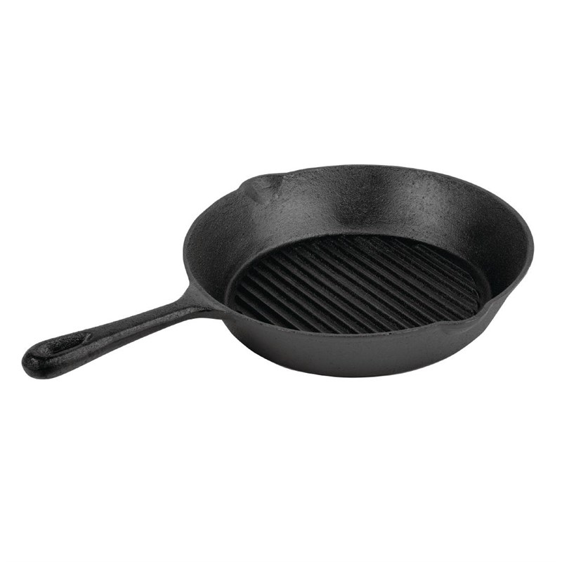 Poêle à griller Vogue M652 26,7 cm (Ø) en fonte noire