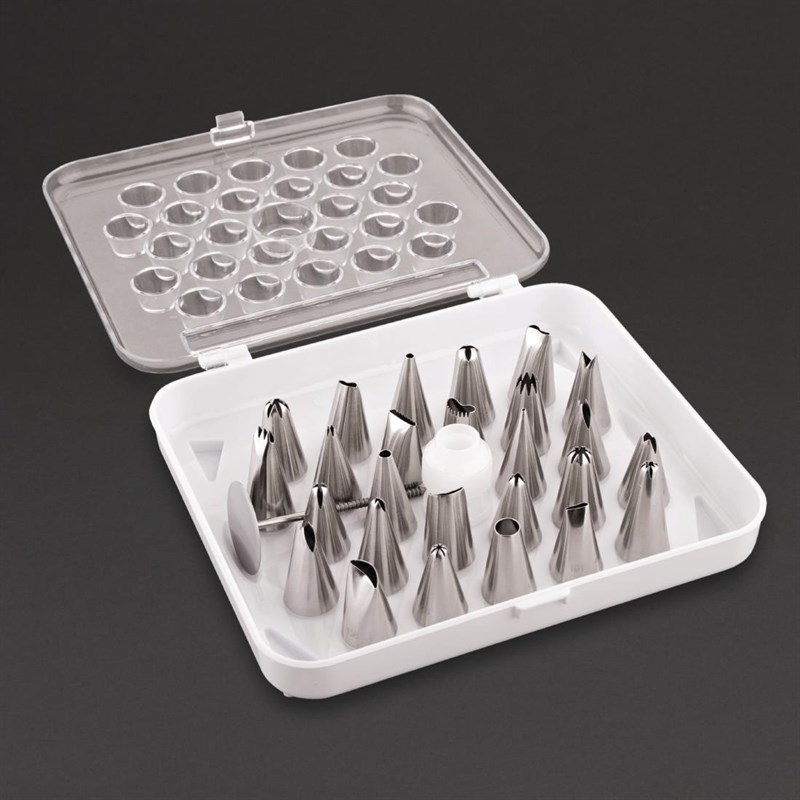 Ensemble de 26 douilles Vogue CP107 en acier inoxydable gris