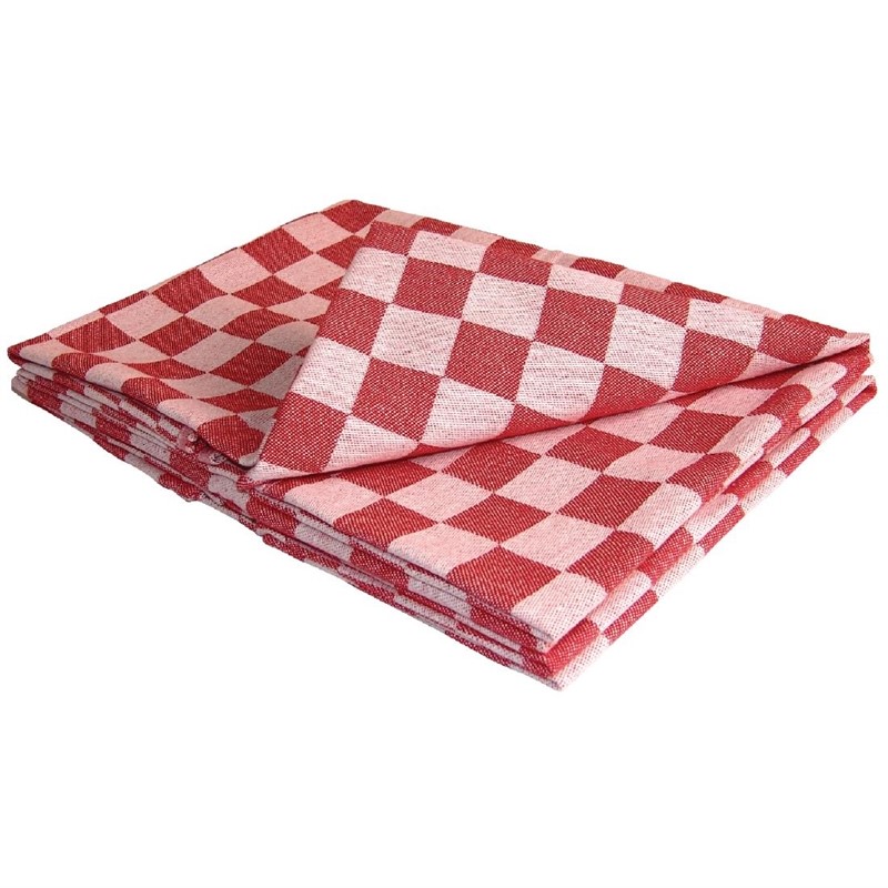 Vogue Theedoek Geblokt 66cm² Rood - E579
