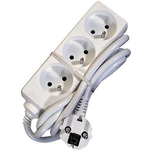 Multiprise secteur Elix 38320 3x 16A 3500W avec cordon de 3m Blanc
