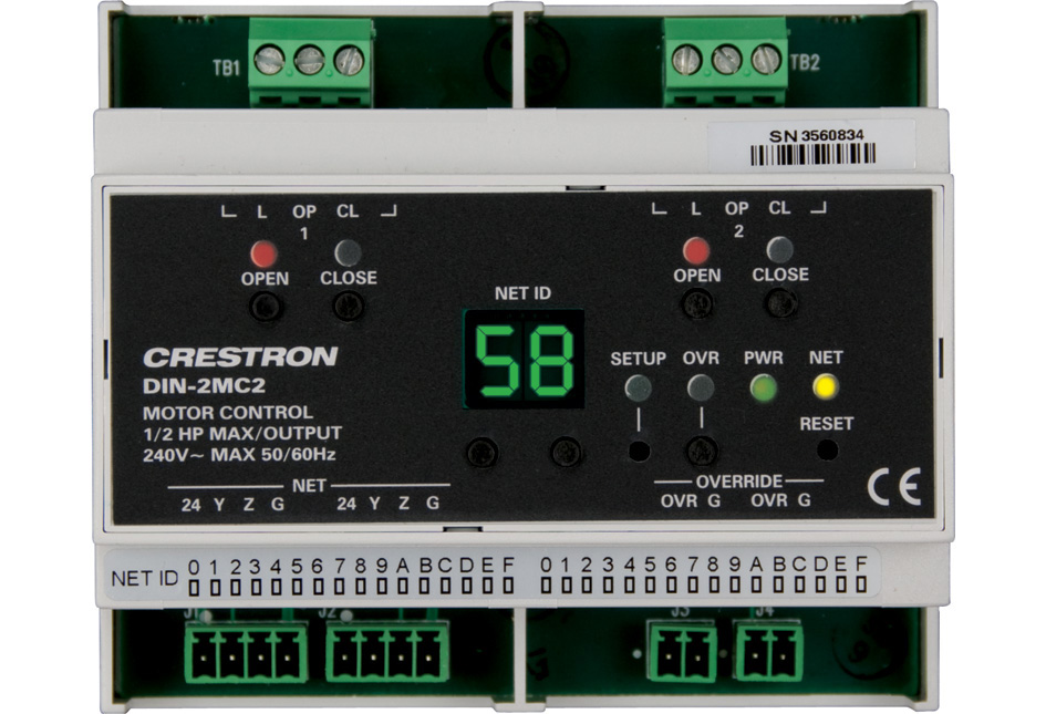 Crestron DIN-2MC2 DIN Rail Motor Control 2 feeds / 2 channels