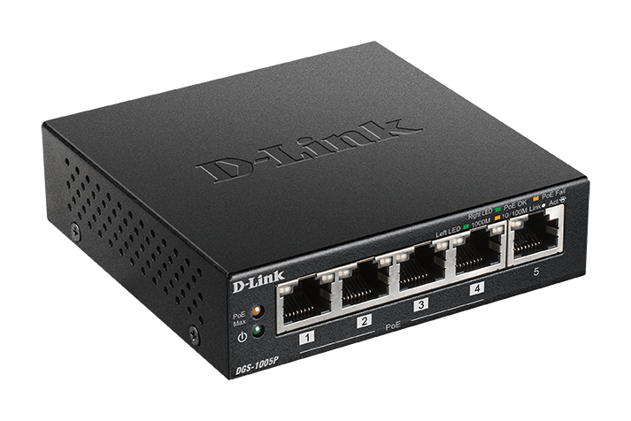 Commutateur PoE+ 5 ports D-link DGS-1005P Noir