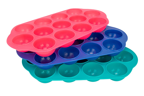 Hega Hogar 016668 Ijsvorm Flexibel 26x14cm 3 Stuks Nylon Roze/Blauw/Groen