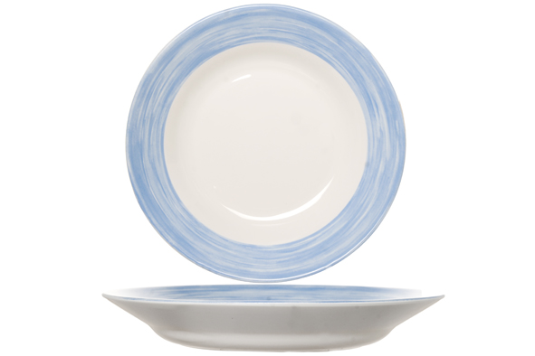 Brosse à assiettes creuse Arcoroc 54759 22,5(Ø)x3,5cm Opale Blanc/Bleu