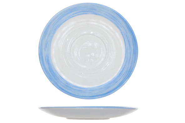 Arcoroc 00743 Ondertas Brush 14(Ø)x1.5cm Glas Wit/Blauw