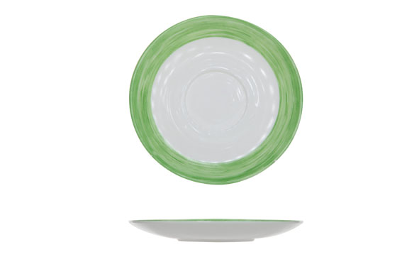 Arcoroc C3783 Ondertas Brush 14(Ø)x1.5cm Glas Wit/Groen