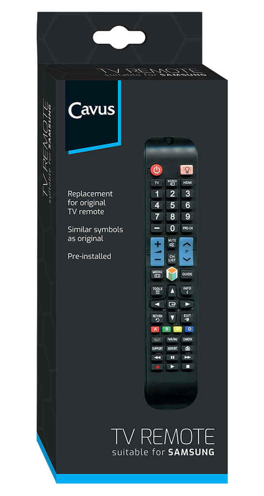 Cavus CRC1 TV Afstandsbediening voor Samsung Zwart