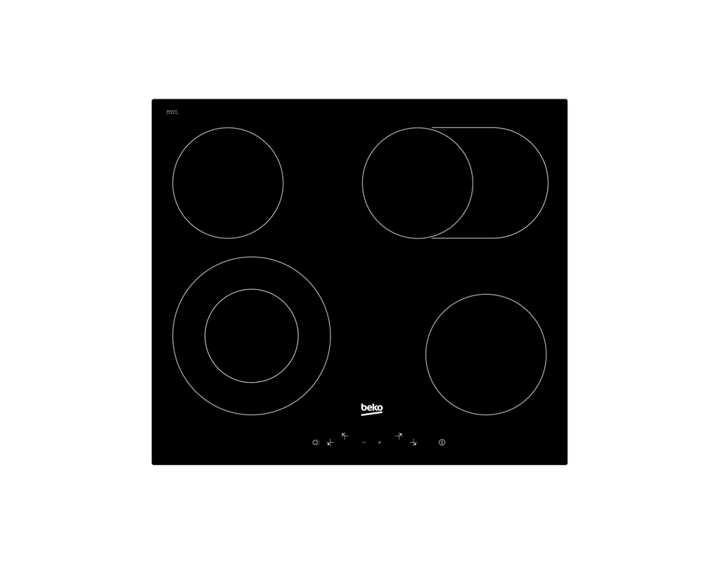 Beko HIC64403 Vitrokeramische kookplaat 60cm Zwart
