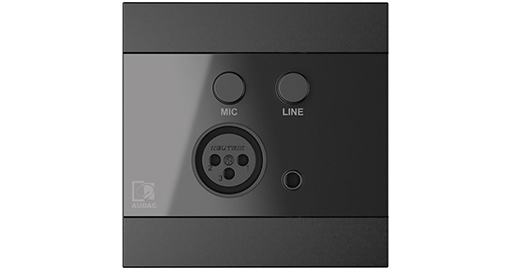 Audac - WP210/B -Universeel wandpaneel   Microfoon & lijningang   80 x 80 mm  