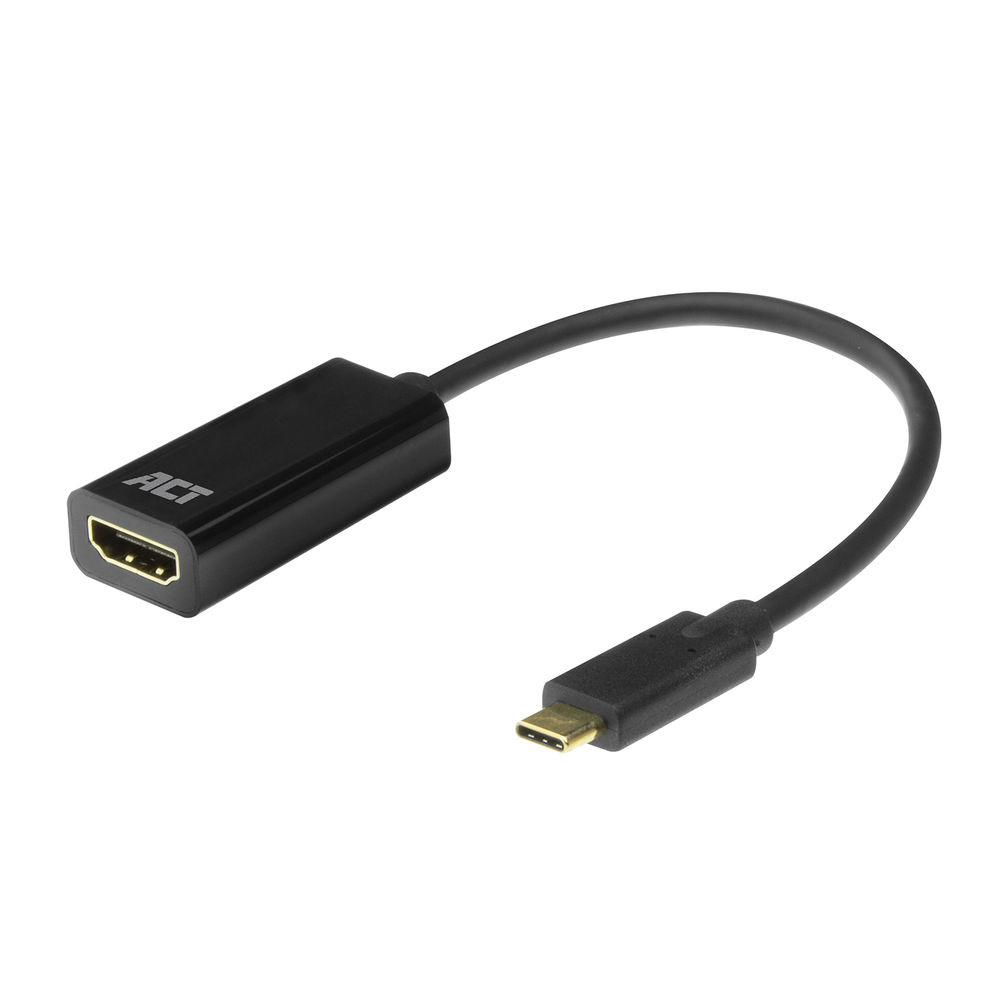ACT AC7305 USB-C naar HDMI adapter 4K 15cm Zwart