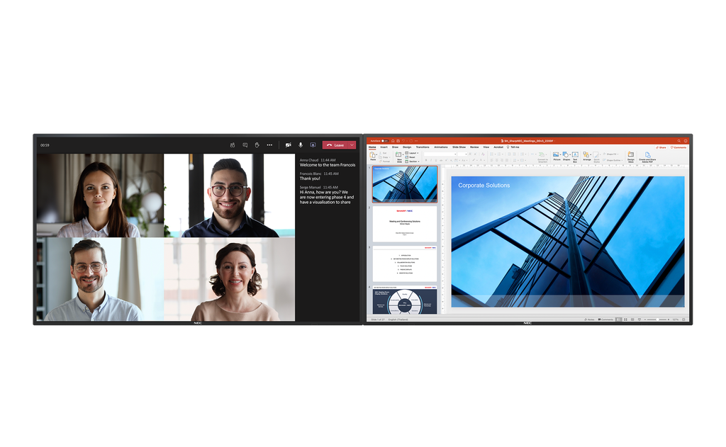 Sharp/NEC  Du-Co Room System Touchscreens 65" 4K 500nits 24/7 Inglass Touch