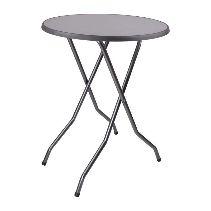 Gastronoble Table Haute Barcelona Pliable Ø85cm Ronde Gris - FT987