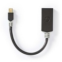 Nedis CCBW37654AT02 Mini DisplayPort 1.4-Kabel Mini-DisplayPort - HDMI Vrouwelijk Verguld 20cm Zwart