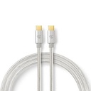 Nedis CCTB60800AL10 USB 2.0-Kabel USB-C 100W 480Mbps Verguld 1m Zilver