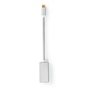 Adaptateur USB 3.2 Gen 1 Nedis CCTB64450AL02 USB-C - DisplayPort femelle 20 cm, plaqué or, argent