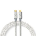 Nedis CCTB64020AL20 USB 3.2 Gen 2x2-Kabel USB-C 100W 4K@60Hz 20Gbps Verguld 2m Zilver