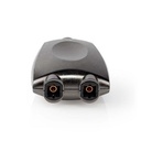 Nedis CATB25940GY TosLink-Splitter Toslink Vrouwelijk Aluminium Gun Metal Grijs
