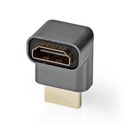 Nedis CVTB34902GY HDMI 2.0 Adapter HDMI - HDMI Female Gold Plated 270° Angled Grey
