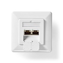 Nedis CCBW89250IV Netwerk Wanddoos Inbouw 2 poorten CAT6a Verguld Wit