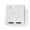 Nedis CCGP89110WT Network Surface Mount Wall Box 2 Ports UTP CAT6 Gold Plated White