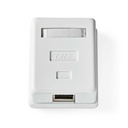 Nedis CCGP89120WT Network Surface Mount Wall Box 1 Port STP CAT6 Gold Plated White
