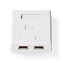 Nedis CCGP89130WT Netwerk Opbouw Wanddoos 2 poorten STP CAT6 Verguld Wit 