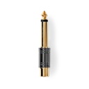Nedis CABW23935BKG Mono-Audioadapter 6,35 mm Jack RCA Verguld Grijs