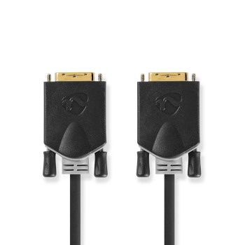 Nedis CCBW32000AT30 DVI-Kabel DVI-D 24+1-Pins 2560x1600 Verguld 3m Zwart