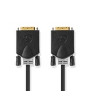 Nedis CCBW32000AT30 DVI-Kabel DVI-D 24+1-Pins 2560x1600 Verguld 3m Zwart
