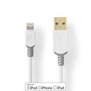 Nedis CCBW39300WT30 Lightning Cable USB 2.0 Lightning - USB-A 480 Mbps Gold Plated 3m White