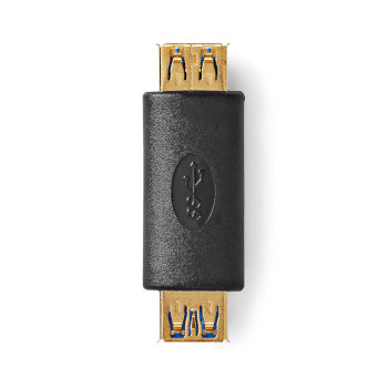 Adaptateur USB 3.2 Gen Nedis CCBW60900AT USB-A femelle - USB-A femelle 5 Gbit/s, plaqué or, noir