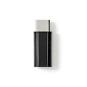 Nedis CCBW60911AT USB 2.0 Adapter USB-C - USB Micro-B Female 480 Mbps Gold-plated Black