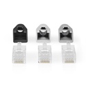 Nedis CCBW89360GY RJ45 Connector Pass Through UTP CAT6 Gold Plated 10 Pieces Gray / White / Black