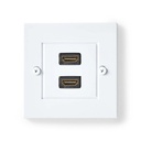 Nedis CVGP34955WT HDMI 2.0 Wall Socket 2 Port 4K@60Hz 18 Gbps Gold-plated White