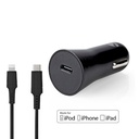 Nedis CCPDL20W111BK Autolader 20W 1.67/2.22/3A USB-C - Lightning 1m Automatische Voltage Zwart