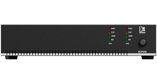 Audac - SCP230 -Compacte tweekanaals eindversterker   2 x 300W @ 4 Ohm   