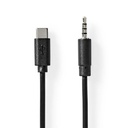Nedis CCGB65950BK10 USB 2.0 Adapter USB-C - 3.5 mm Jack 1m Nickel-plated Black