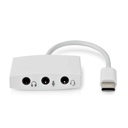 Adaptateur USB 2.0 Nedis CCGB65900WT01 USB-C - 3x jack femelle 3,5 mm 10 cm nickelé blanc
