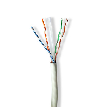 Câble réseau Nedis CCBG8535GY100S, câble CAT6a U/UTP, cuivre, intérieur, LSZH, gris, 100 m