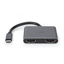 Nedis CCGB64670BK01 USB 3.2 Gen 1 Adapter USB-C 2x HDMI 4K@30Hz 10cm Nickel-plated Black