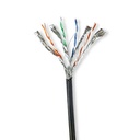 Nedis CCBG8599BK100S Netwerk Kabel Rol | CAT7 | Solid | S/FTP | Koper | 100.0 m | Buitenshuis | Rond | PE | Zwart | Trekdoos