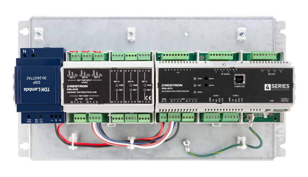 Crestron CAEN-UMP1X2-DIN-PWS CAEN-behuizing voor 4-serie™-automatiseringsprocessor/hub