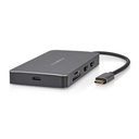 Nedis CCBW64250AT02 USB 3.2 Gen 1 Multi-Port Adapter 7in 1 USB-C Verguld Zwart